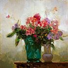 Pino Canvas Paintings - COLORFUL BOUQUET